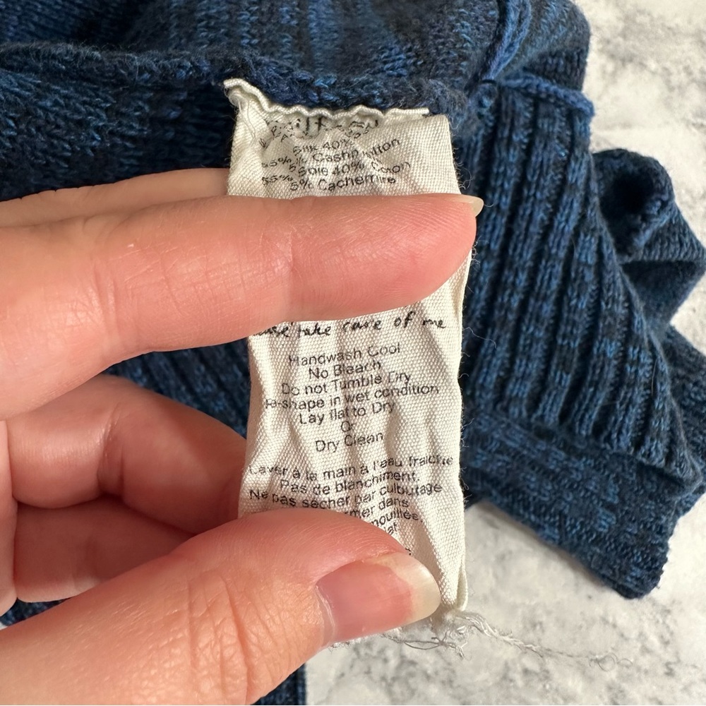 Aritzia Wilfred Flaubert Blue Silk Cashmere Open Cardigan - Picture 9 of 11